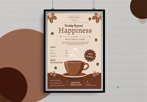 Unique Coffee Shop Flyer And Poster Design Layout