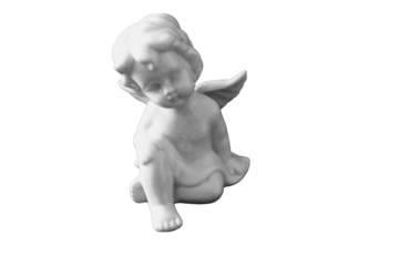  Statue od cheramic angel with wings dreaming 