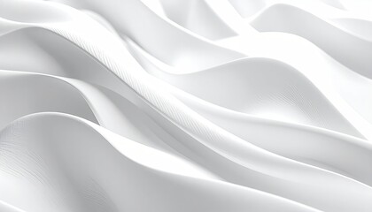 Obraz premium Abstract White Wavy Background with Smooth Curving Shapes and Subtle Gradations of Light and Shadow for Modern Design