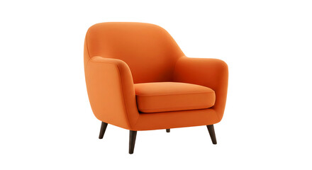 Modern orange armchair isolated on white background &mdash; Kursi berlengan modern warna oranye