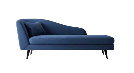 Modern blue chaise lounge isolated on white &mdash; Kursi panjang chaise lounge biru