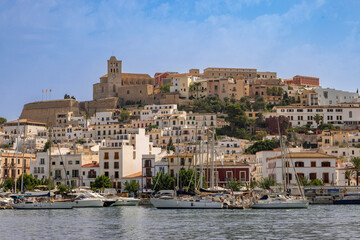 Ibiza Old Town and Marina with Boats and Historical Cathedral View