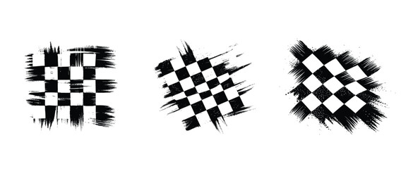 Brush Stroke Checkered Racing Flag