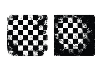 Grunge Checkered Racing Flag Squares