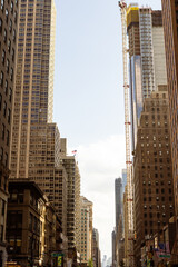 City Skyscrapers and Street View. Manhattan, NYC