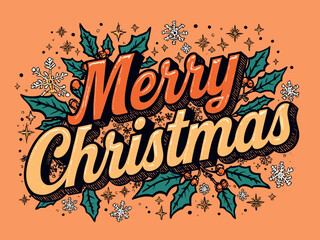 Merry Christmas Festive Typography