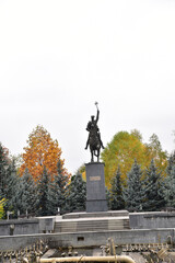 Fototapeta premium Equestrian statue of Price Michael the Brave in Craiova Romania 