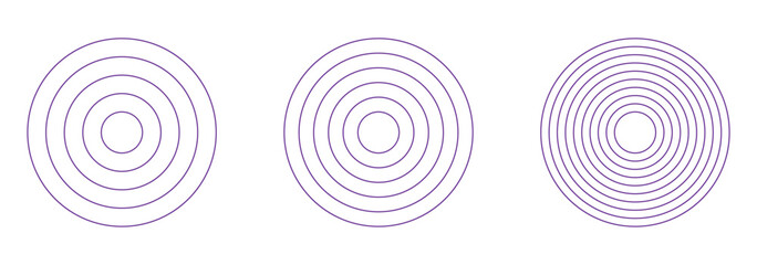 Polar grids concentric circles. Wheel of life, habits tracker. Circle diagrams divided on 12, 8, 4 segments. Blank graph paper. Coaching tool. Circles within a circle template. Lifestyle balance icon.