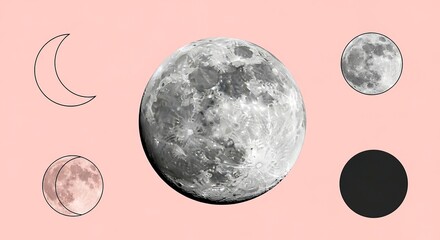 Obraz premium Phases of moon illustration