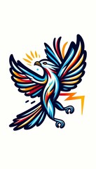Vibrant Phoenix Emblem: A Modern Stylized Bird Logo
