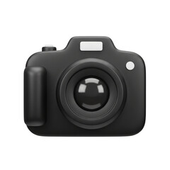 Black 3d camera icon for photography and media