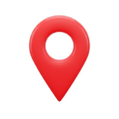 Red 3d map pin for location and destination