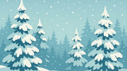 Serene snowy forest scene