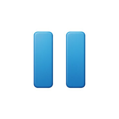 Blue 3d pause button icon for media player