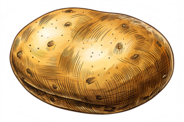 Hand- Drawn Illustration of a Single Potato drawing