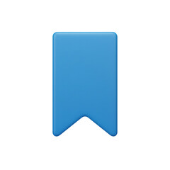 Blue 3d bookmark icon for saving content