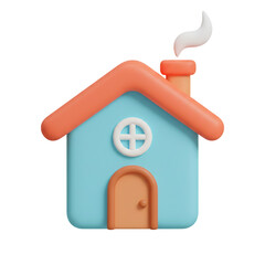 Cartoon 3d house icon for homepage or real estate