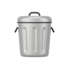 Trash can 3d icon for delete and remove