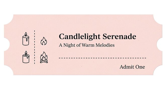 Pink ticket for candlelight serenade