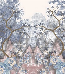 snow covered branches of trees