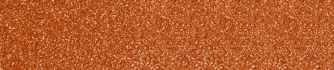 Obraz na płótnie Canvas Ultra wide format orange glitter background, shiny sparkling glittering particles, panorama banner for website, marketing and social media, abstract sparkles, flame red and rust colored sequins