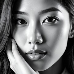 close up portrait of beautiful asian woman
