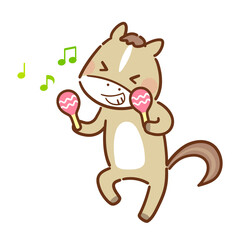 踊る馬 マラカス 干支 年賀状 イラスト