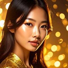 close up portrait of beautiful asian woman