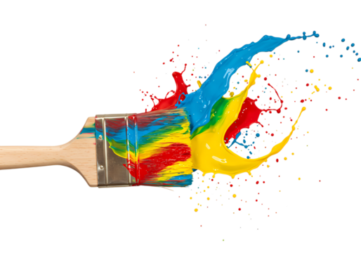 Vibrant Paintbrush Splash: Colorful Artistic Background