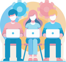 Flat design meeting and teamwork icon set including brainstorming, discussion, presentation, collaboration, and business agreement