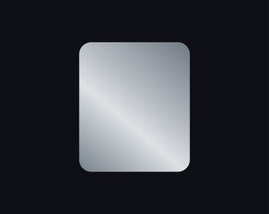 Original Oval Badge Sticker Label In Grey Holograph Gradient Style. Glossy Metallic Icon Logo Seal For Branding, Promo, Ecommerce UI, Shop Product Advertising. Vector Illustration