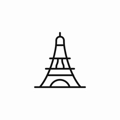 eiffel tower landmark icon sign vector
