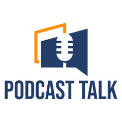 podcast talk flat minimalist logo design