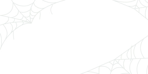 illustration: white spieder web frame border isolated on white or transparent png