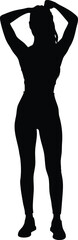Woman Silhouette with Raised Arms Pose