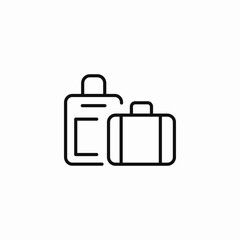 two suitcases standing icon sign vector