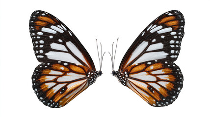 Fototapeta premium Elegant butterfly wings, isolated on white background