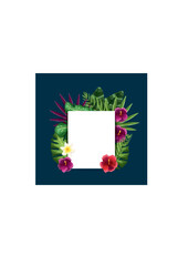 Cute framework with exotic flowers plants.ai