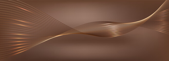 Luxury light brown abstract background combine with golden lines element. Illustration from vector about modern template design.