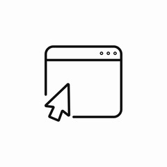 browser with cursor icon sign vector