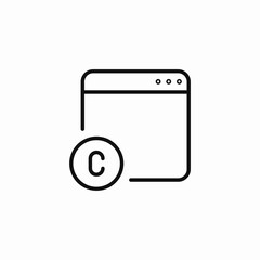 browser with copyright symbol icon sign vector