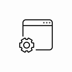 browser with settings gear icon sign vector