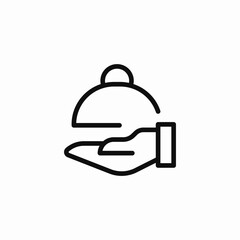 cloche service on tray icon sign vector