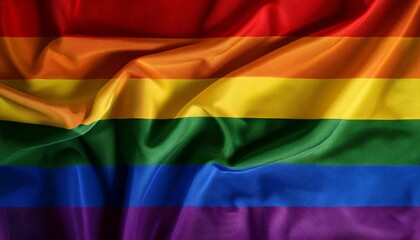 Fototapeta premium Fabric Wavy Colorful Rainbow Lgbt Pride Flag Background