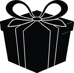  gift box with bow vector, present celebration icon  