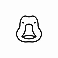 duck head face icon sign vector