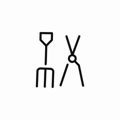 gardening tools pitchfork icon sign vector