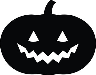 pumpkin silhouette symbol, spooky holiday vector