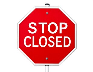 Obraz premium Red octagonal stop sign, white letters