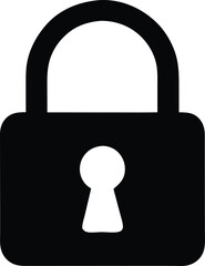 lock silhouette symbol, padlock icon vector